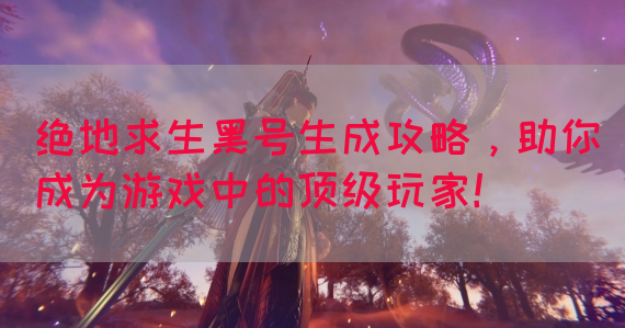 绝地求生黑号生成攻略，助你成为游戏中的顶级玩家！