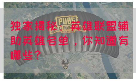 独家揭秘：英雄联盟辅助英雄名单，你知道有哪些？