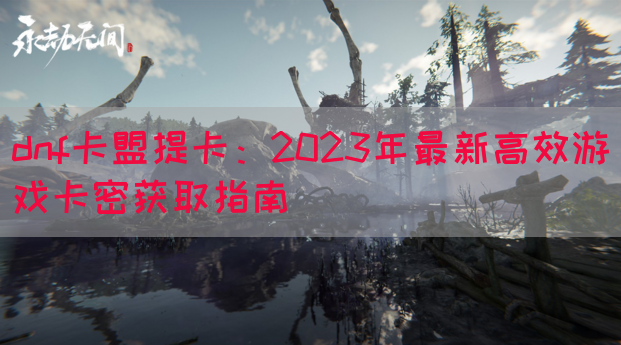 dnf卡盟提卡：2023年最新高效游戏卡密获取指南